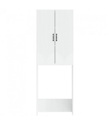 vidaXL Toilet Cabinet HOORN White 66 x 25.5 x 190 cm Engineered Wood