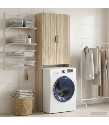 vidaXL Toilet Cabinet HOORN Sonoma Oak 66 x 25.5 x 190 cm