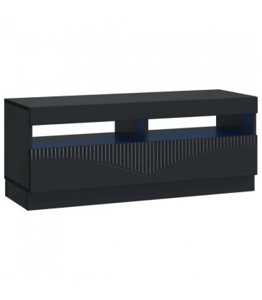 vidaXL LED TV Cabinet Black Engineered Wood — V0672276603