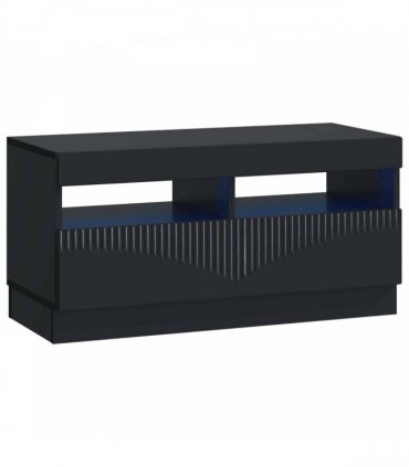vidaXL LED TV Cabinet Black Engineered Wood — V0672276614