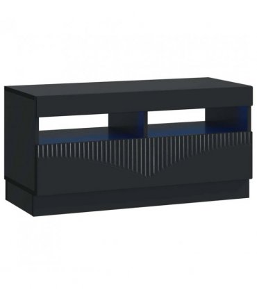 vidaXL LED TV Cabinet Black Engineered Wood — V0672276614