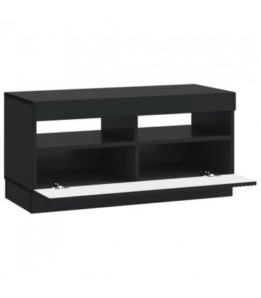 vidaXL LED TV Cabinet Black Engineered Wood — V0672276614