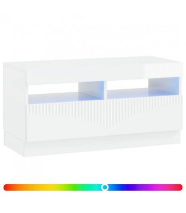 vidaXL LED TV Cabinet High Gloss White Engineered Wood — V0672276617