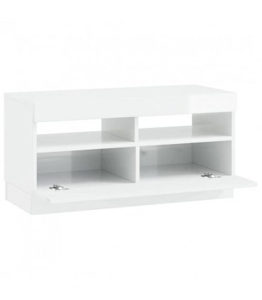 vidaXL LED TV Cabinet High Gloss White Engineered Wood — V0672276617