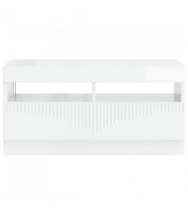 vidaXL LED TV Cabinet High Gloss White Engineered Wood — V0672276617