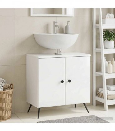 vidaXL Bathroom Sink Cabinet BREDA High Gloss White 59.5 x 31.5x 59 cm