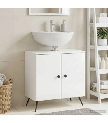 vidaXL Bathroom Sink Cabinet BREDA High Gloss White 59.5 x 31.5x 59 cm