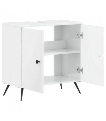 vidaXL Bathroom Sink Cabinet BREDA High Gloss White 59.5 x 31.5x 59 cm