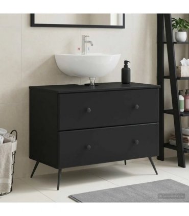 vidaXL Bathroom Sink Cabinet BREDA Black 82 x 41x 59 cm