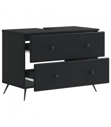 vidaXL Bathroom Sink Cabinet BREDA Black 82 x 41x 59 cm