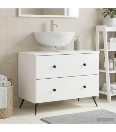 vidaXL Bathroom Sink Cabinet BREDA High Gloss White 82 x 41x 59 cm