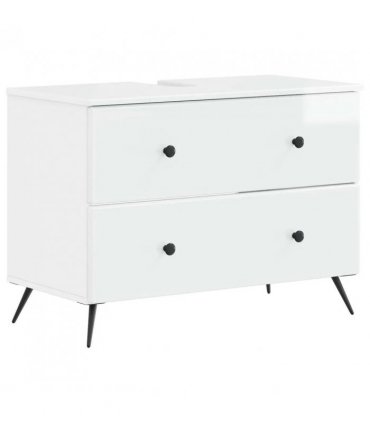 vidaXL Bathroom Sink Cabinet BREDA High Gloss White 82 x 41x 59 cm