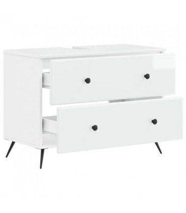 vidaXL Bathroom Sink Cabinet BREDA High Gloss White 82 x 41x 59 cm