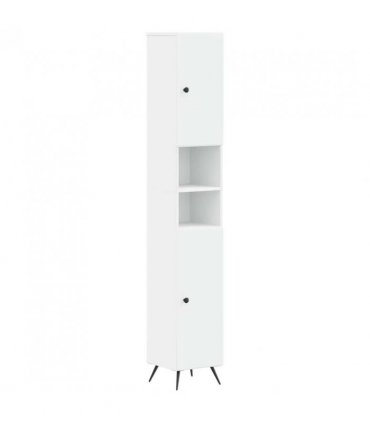 vidaXL Bathroom Cabinet with Open Shelf BREDA White 30 x 31 x 190 cm