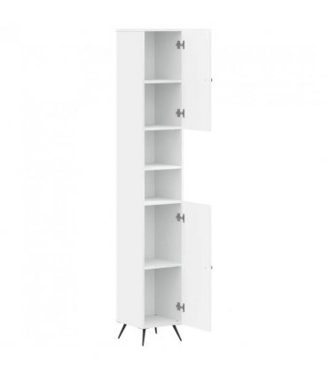 vidaXL Bathroom Cabinet with Open Shelf BREDA White 30 x 31 x 190 cm