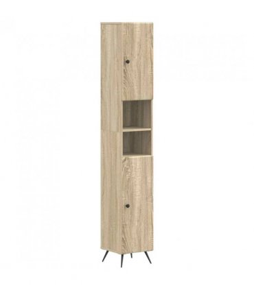 vidaXL Bathroom Cabinet with Open Shelf BREDA Sonoma Oak