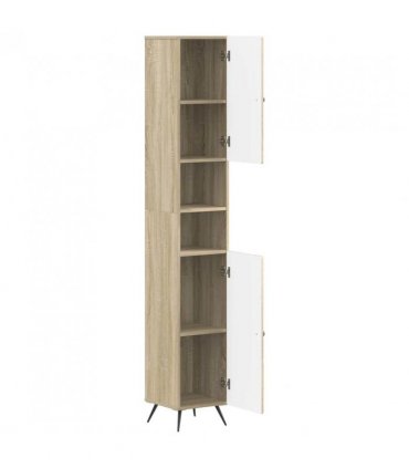 vidaXL Bathroom Cabinet with Open Shelf BREDA Sonoma Oak