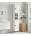vidaXL Bathroom Cabinet with Open Shelf BREDA High Gloss White