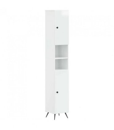 vidaXL Bathroom Cabinet with Open Shelf BREDA High Gloss White