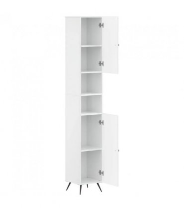 vidaXL Bathroom Cabinet with Open Shelf BREDA High Gloss White