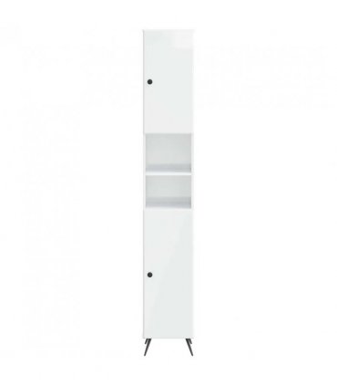 vidaXL Bathroom Cabinet with Open Shelf BREDA High Gloss White