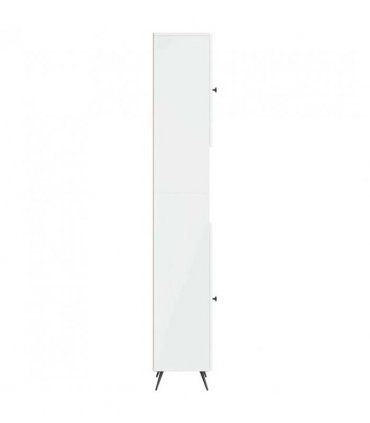 vidaXL Bathroom Cabinet with Open Shelf BREDA High Gloss White