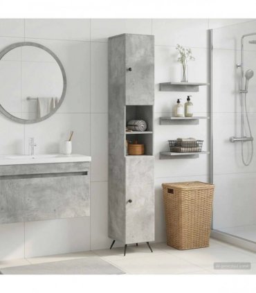 vidaXL Bathroom Cabinet with Open Shelf BREDA Concrete Grey
