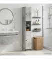 vidaXL Bathroom Cabinet with Open Shelf BREDA Concrete Grey