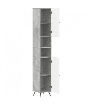 vidaXL Bathroom Cabinet with Open Shelf BREDA Concrete Grey