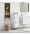 vidaXL Bathroom Storage Cainet BREDA High Gloss White 30 x 31 x 80 cm