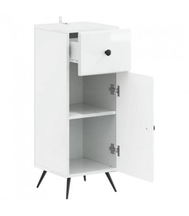 vidaXL Bathroom Storage Cainet BREDA High Gloss White 30 x 31 x 80 cm
