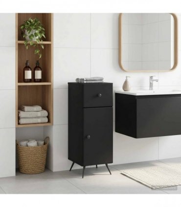 vidaXL Bathroom Storage Cainet BREDA Black 30 x 31 x 80 cm