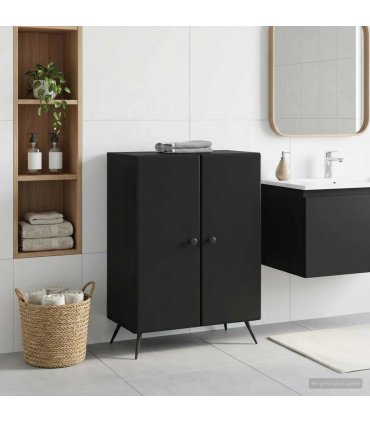vidaXL Bathroom Storage Cainet BREDA Black 59.5 x 31 x 80 cm