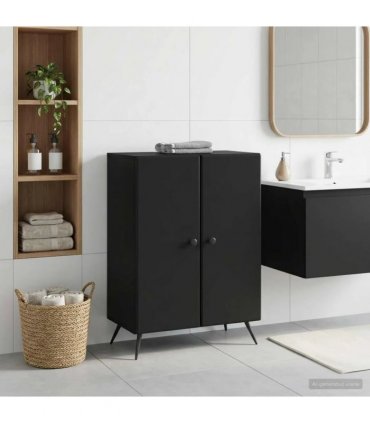 vidaXL Bathroom Storage Cainet BREDA Black 59.5 x 31 x 80 cm
