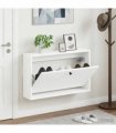 vidaXL Wall-Mounted Shoe Cabinet BREDA 71 x 17 x 43 cm Engineered Wood — Colour: White