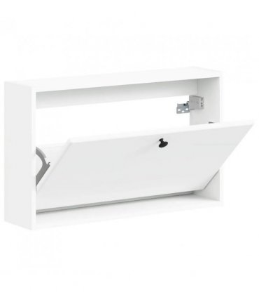 vidaXL Wall-Mounted Shoe Cabinet BREDA 71 x 17 x 43 cm Engineered Wood — Colour: White