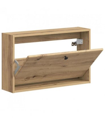vidaXL Wall-Mounted Shoe Cabinet BREDA 71 x 17 x 43 cm Engineered Wood — Colour: Artisan oak