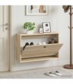 vidaXL Wall-Mounted Shoe Cabinet BREDA 71 x 17 x 43 cm Engineered Wood — Colour: Sonoma oak
