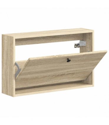 vidaXL Wall-Mounted Shoe Cabinet BREDA 71 x 17 x 43 cm Engineered Wood — Colour: Sonoma oak