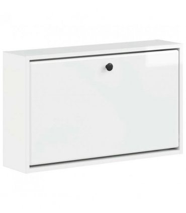 vidaXL Wall-Mounted Shoe Cabinet BREDA 71 x 17 x 43 cm Engineered Wood — Colour: High gloss white