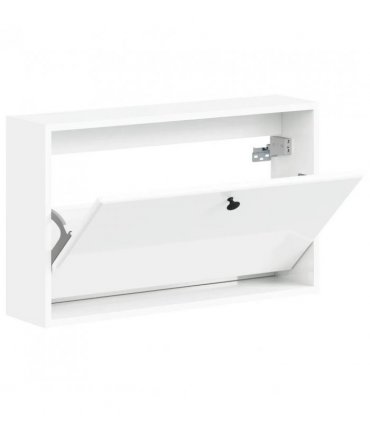 vidaXL Wall-Mounted Shoe Cabinet BREDA 71 x 17 x 43 cm Engineered Wood — Colour: High gloss white