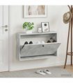 vidaXL Wall-Mounted Shoe Cabinet BREDA 71 x 17 x 43 cm Engineered Wood — Colour: Concrete grey