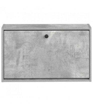 vidaXL Wall-Mounted Shoe Cabinet BREDA 71 x 17 x 43 cm Engineered Wood — Colour: Concrete grey