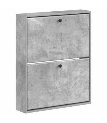 vidaXL Wall-Mounted Shoe Cabinet BREDA 71 x 17 x 86 cm Engineered Wood — Colour: Concrete grey