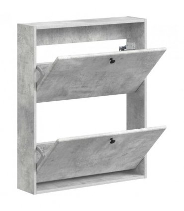 vidaXL Wall-Mounted Shoe Cabinet BREDA 71 x 17 x 86 cm Engineered Wood — Colour: Concrete grey