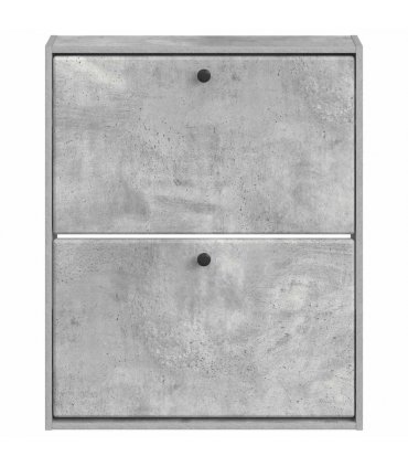 vidaXL Wall-Mounted Shoe Cabinet BREDA 71 x 17 x 86 cm Engineered Wood — Colour: Concrete grey