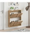 vidaXL Wall-Mounted Shoe Cabinet BREDA 71 x 17 x 86 cm Engineered Wood — Colour: Artisan oak