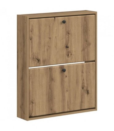 vidaXL Wall-Mounted Shoe Cabinet BREDA 71 x 17 x 86 cm Engineered Wood — Colour: Artisan oak