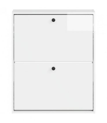 vidaXL Wall-Mounted Shoe Cabinet BREDA 71 x 17 x 86 cm Engineered Wood — Colour: High gloss white