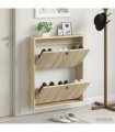 vidaXL Wall-Mounted Shoe Cabinet BREDA 71 x 17 x 86 cm Engineered Wood — Colour: Sonoma oak